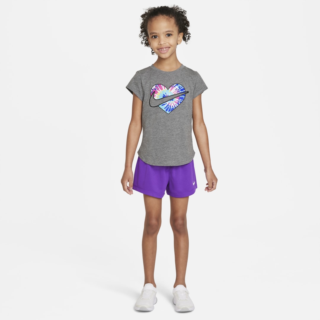 Nike Little Kids' Tie-dye T-shirt And Shorts Set In Multi-color,wild Berry