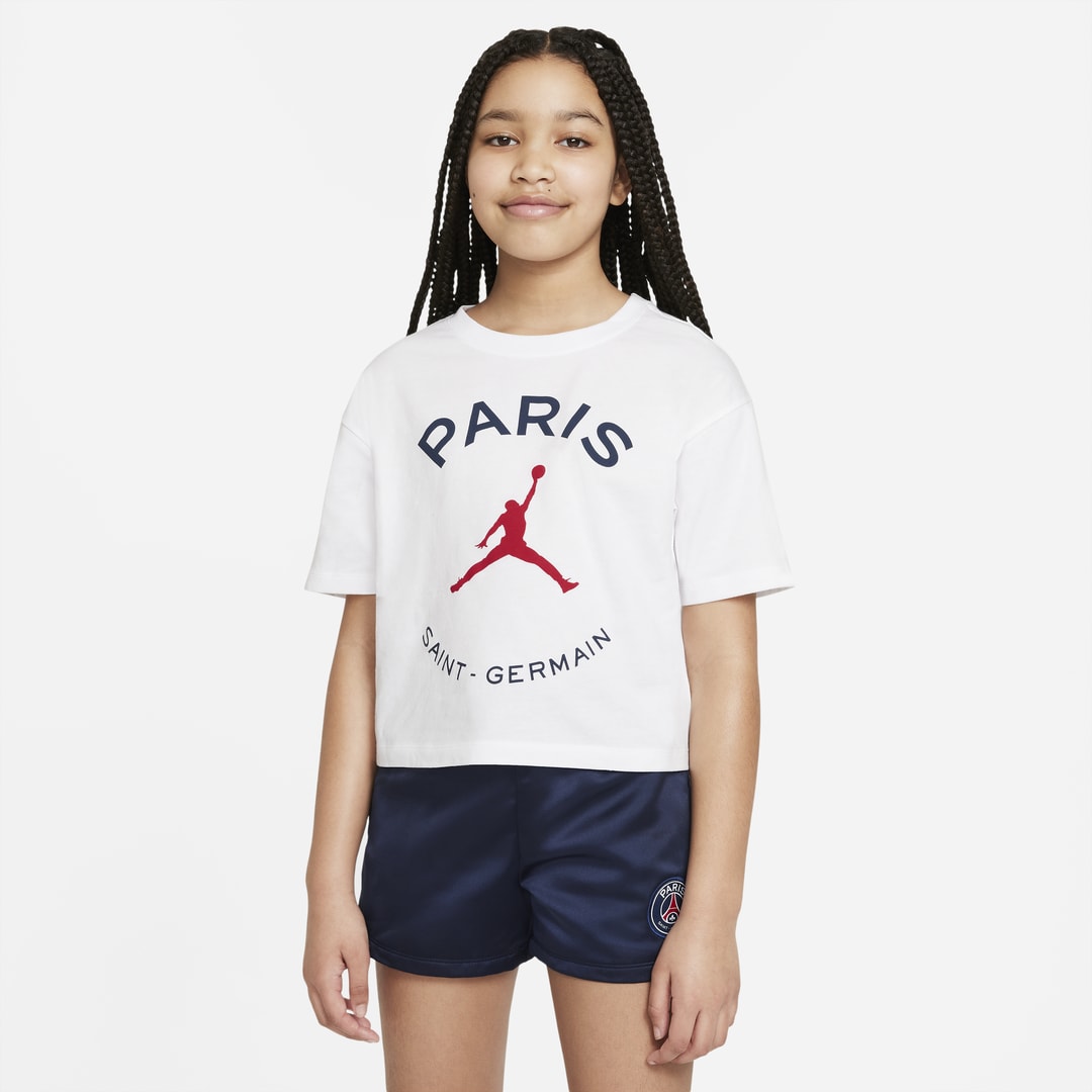 Jordan Paris Saint-germain Big Kids' T-shirt In White