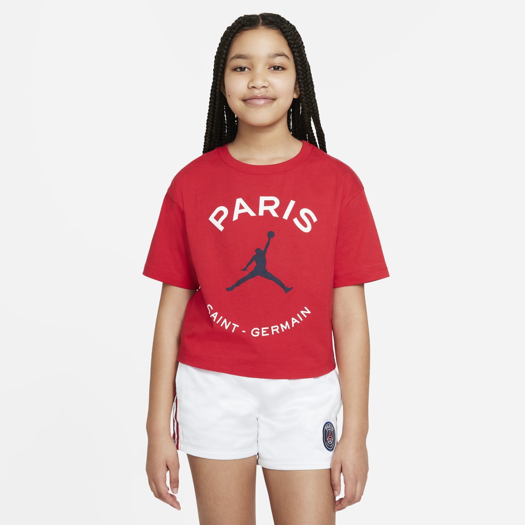 Jordan Paris Saint-germain Big Kids' T-shirt In University Red