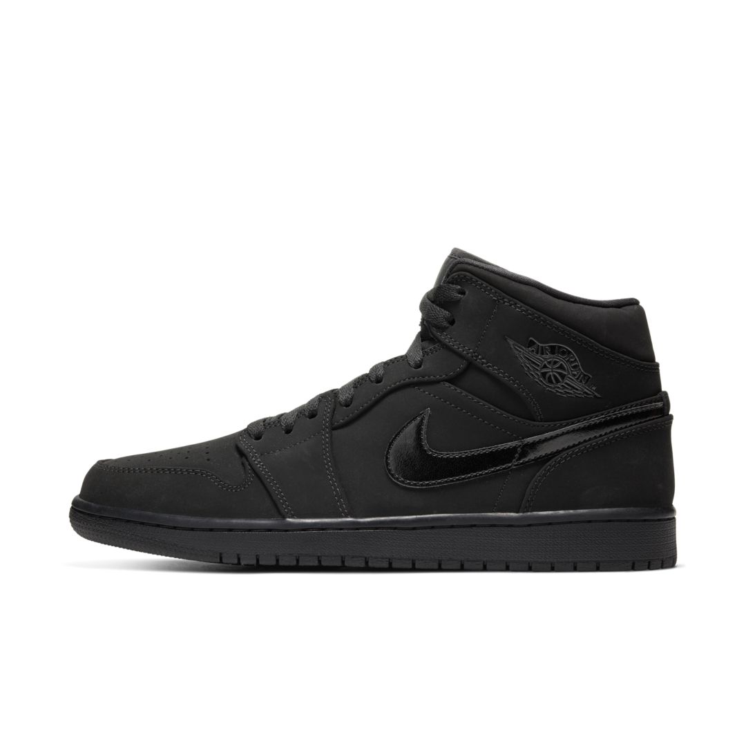 Jordan Air  1 Mid Shoe In Black/black/black
