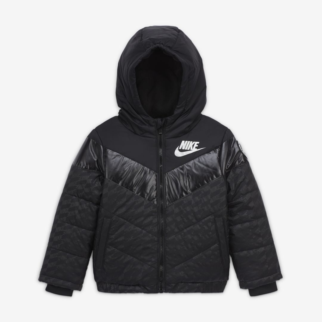 Nike Babies' Toddler Color-block Puffer Jacket In Black