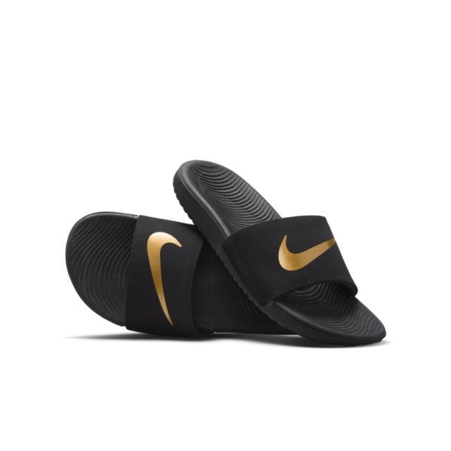 Nike Claquettes Kawa Enfant - Black/Gold, Black/Gold - 819352-003