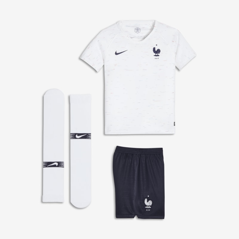 2018 FFF Stadium Away Younger Kids' Football Kit - White