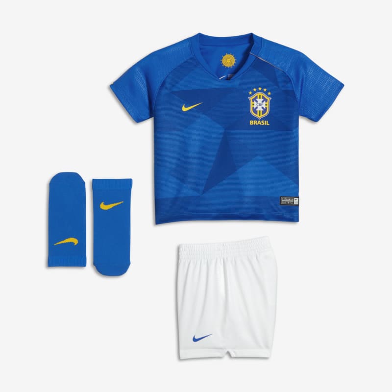 Strój piłkarski dla niemowląt Brazylia (wersja wyjazdowa) - Niebieski