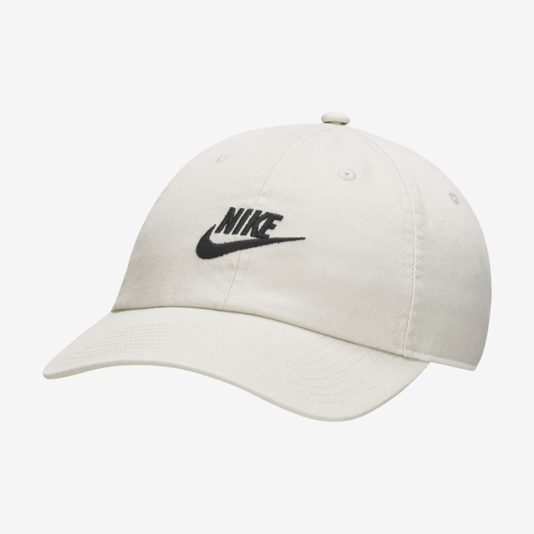 Nike Sportswear Heritage86 Futura Washed Hat In Light Bone,light Bone,black