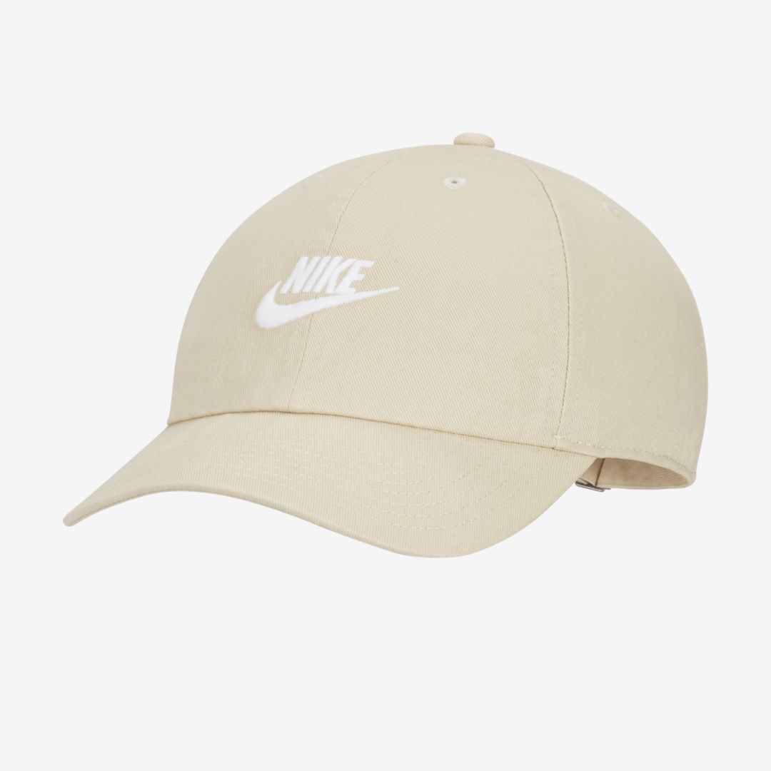 Nike Sportswear Heritage86 Futura Washed Hat In Rattan,white