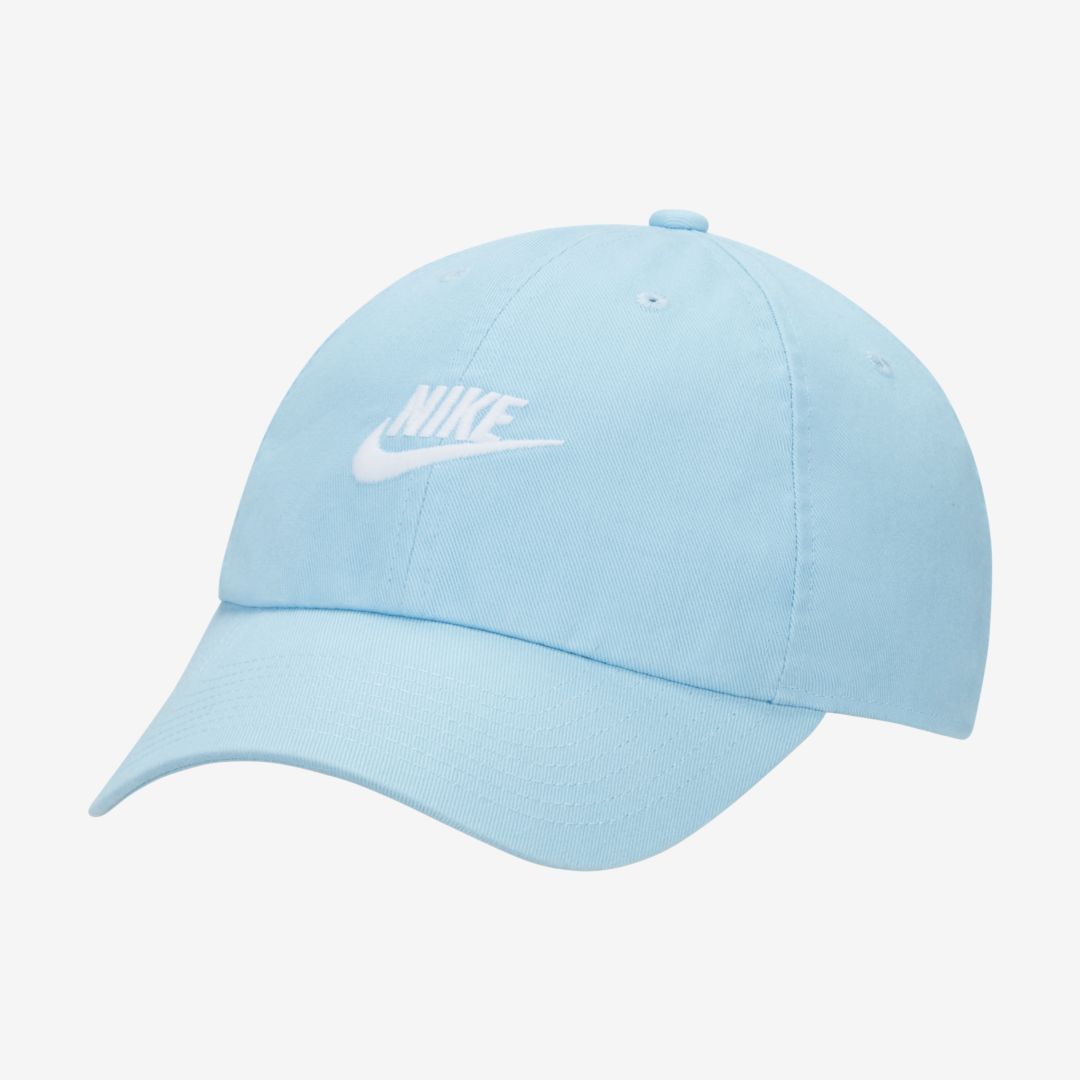 Nike Sportswear Heritage86 Futura Washed Hat In Blue Chill,white