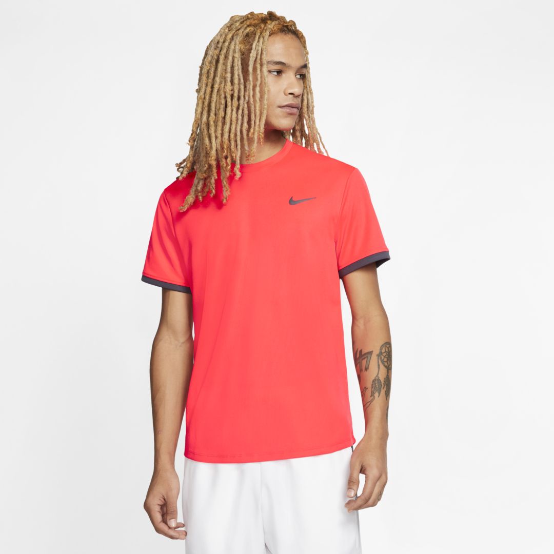 Nike Court Dri-fit Men's Short-sleeve Tennis Top In Red