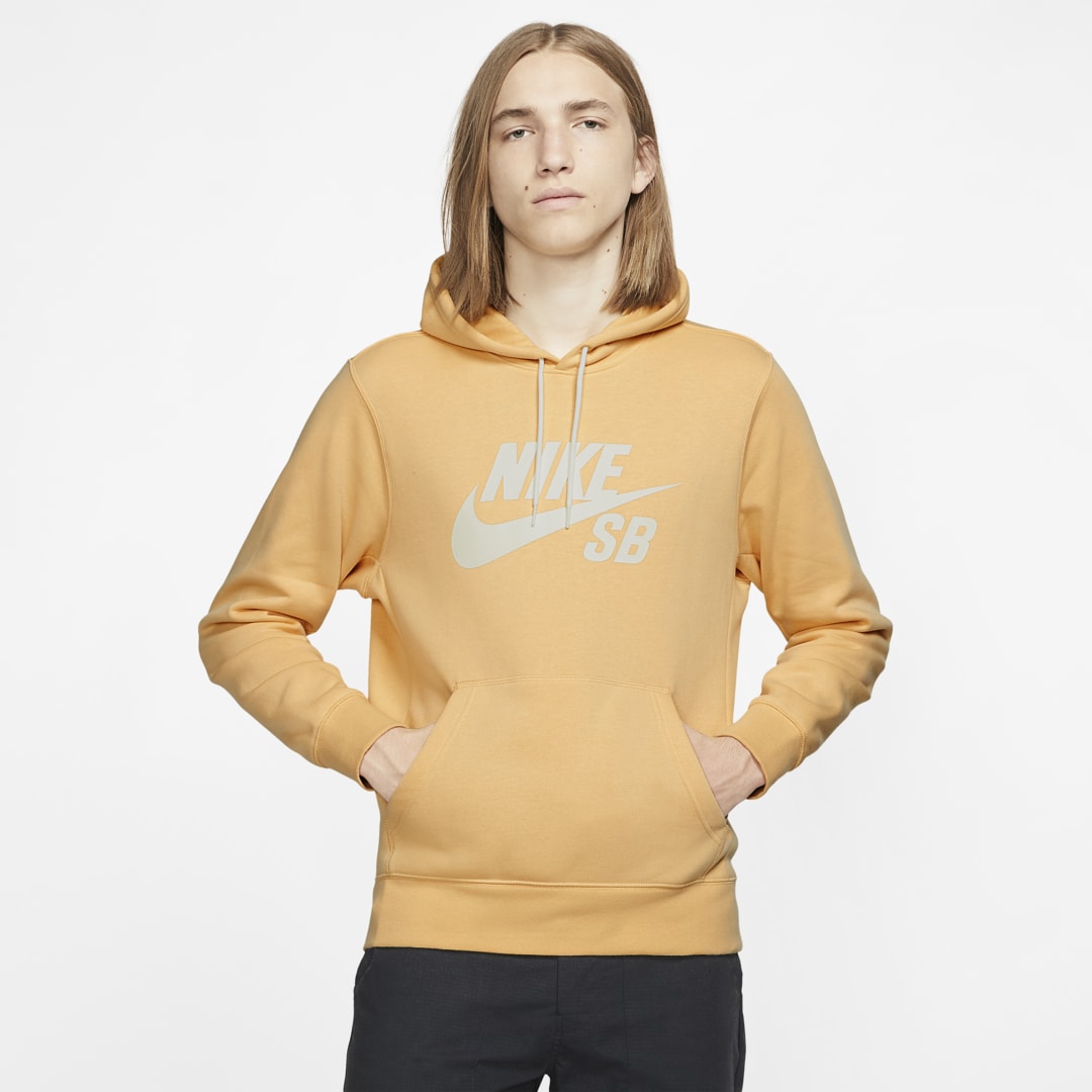 Nike Sb Icon Pullover Skate Hoodie In Celestial Gold