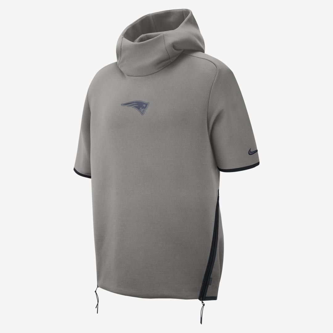 Nike Showout (nfl Patriots) Men's Short-sleeve Hoodie In Dark Grey