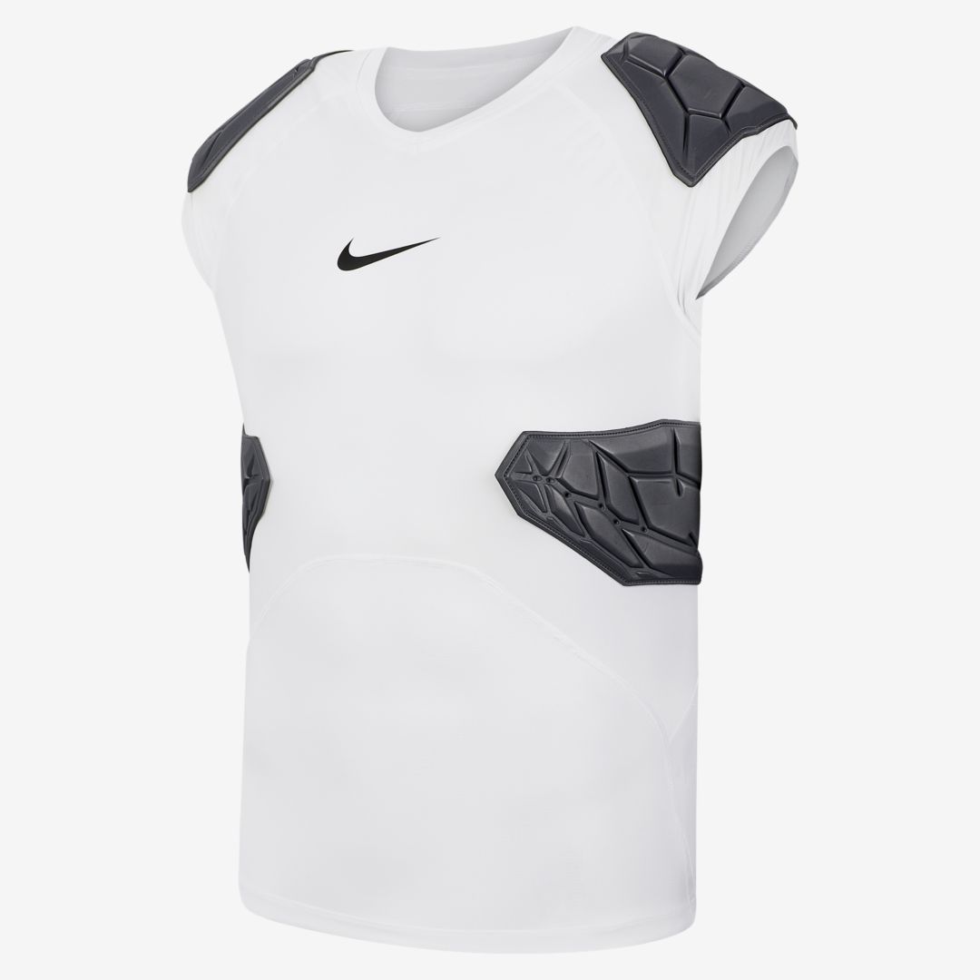 Shop Nike Men's  Pro Hyperstrong 4-pad Top In White