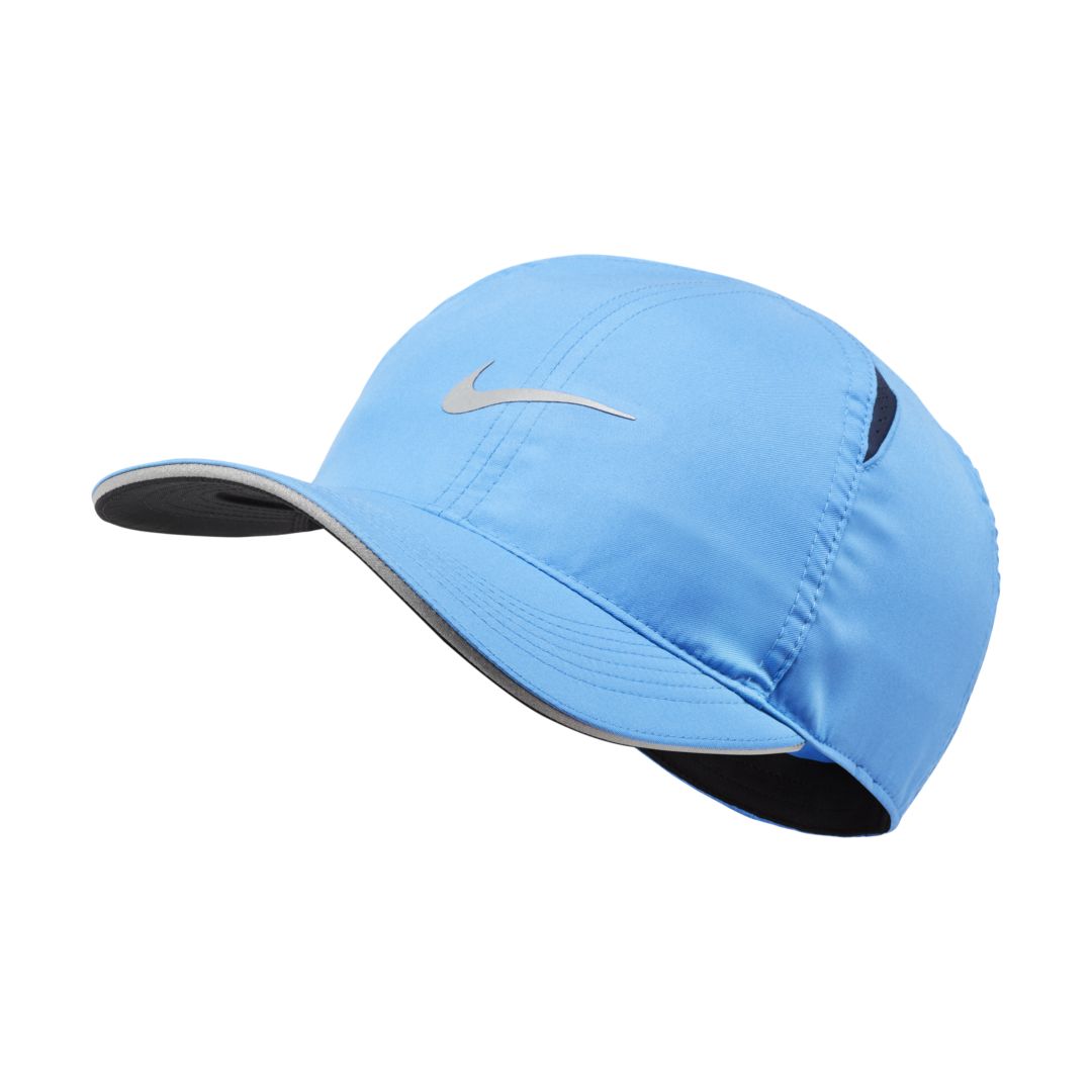 Nike Featherlight Adjustable Running Hat In Pacific Blue