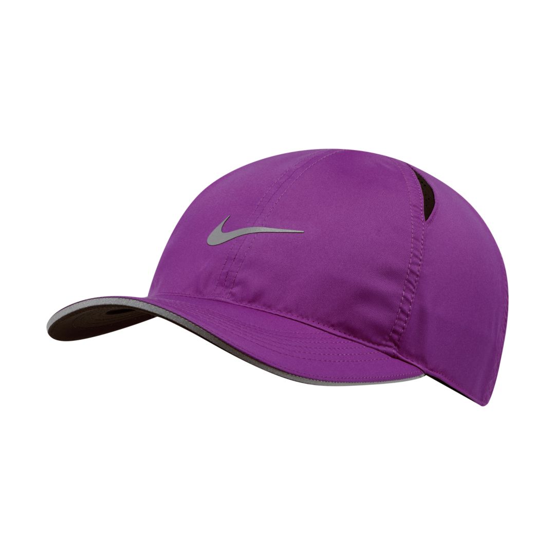 Nike Featherlight Adjustable Running Hat In Purple