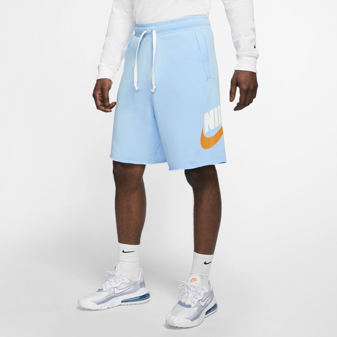 Nike Sportswear Alumni Men's French Terry Shorts (psychic Blue) - Clearance Sale In Psychic Blue,sail