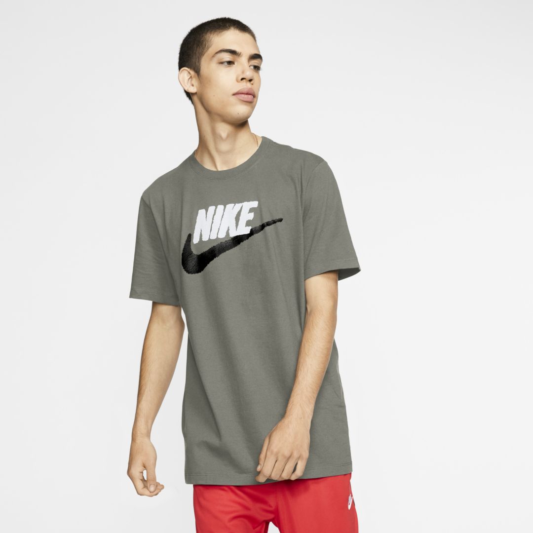 Nike Sportswear Men's T-shirt In Light Army,white,black