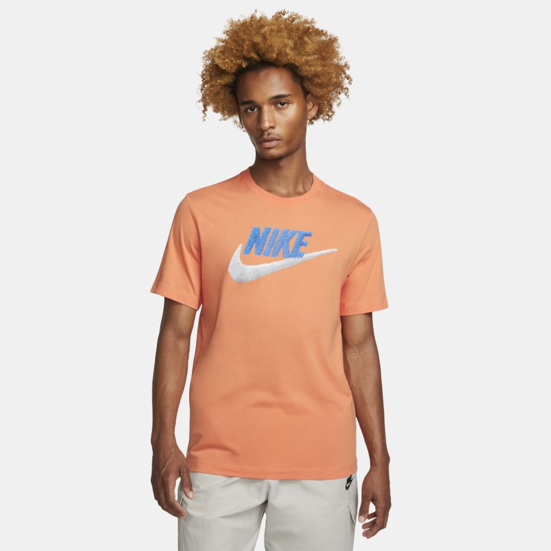 Nike Sportswear Men's T-shirt In Orange Trance,light Photo Blue,white