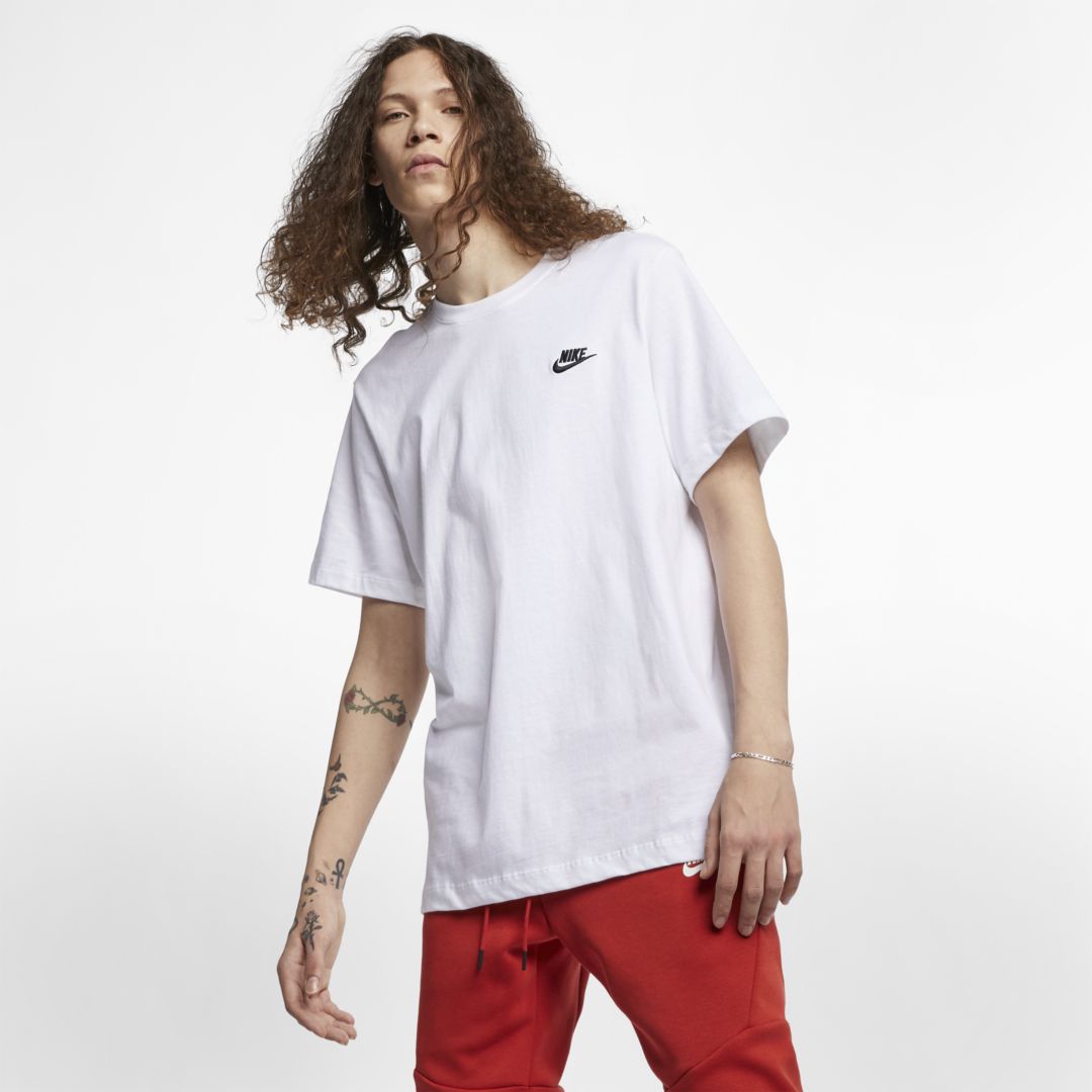 Shop Nike Men's  Sportswear Club T-shirt In White
