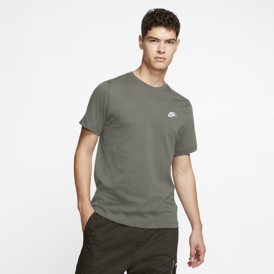 Nike Sportswear Club Men's T-shirt In Light Army,white