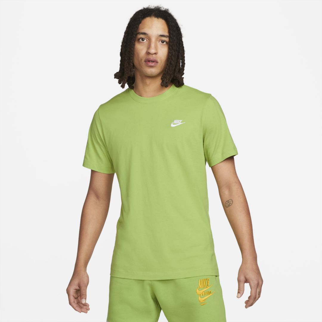 Nike Sportswear Club Men's T-shirt In Vivid Green,white
