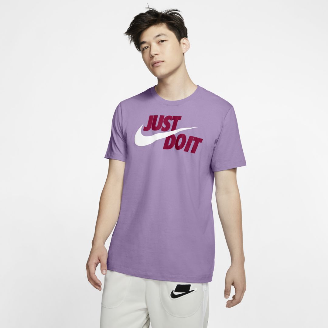 Nike Sportswear Jdi Men's T-shirt In Violet Star,pomegranate,white