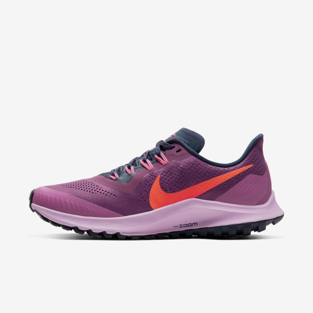 Nike Air Zoom Pegasus 36 Trail Women's Trail Running Shoe In Villain Red/blackened Blue/frosted Plum/total Crimson