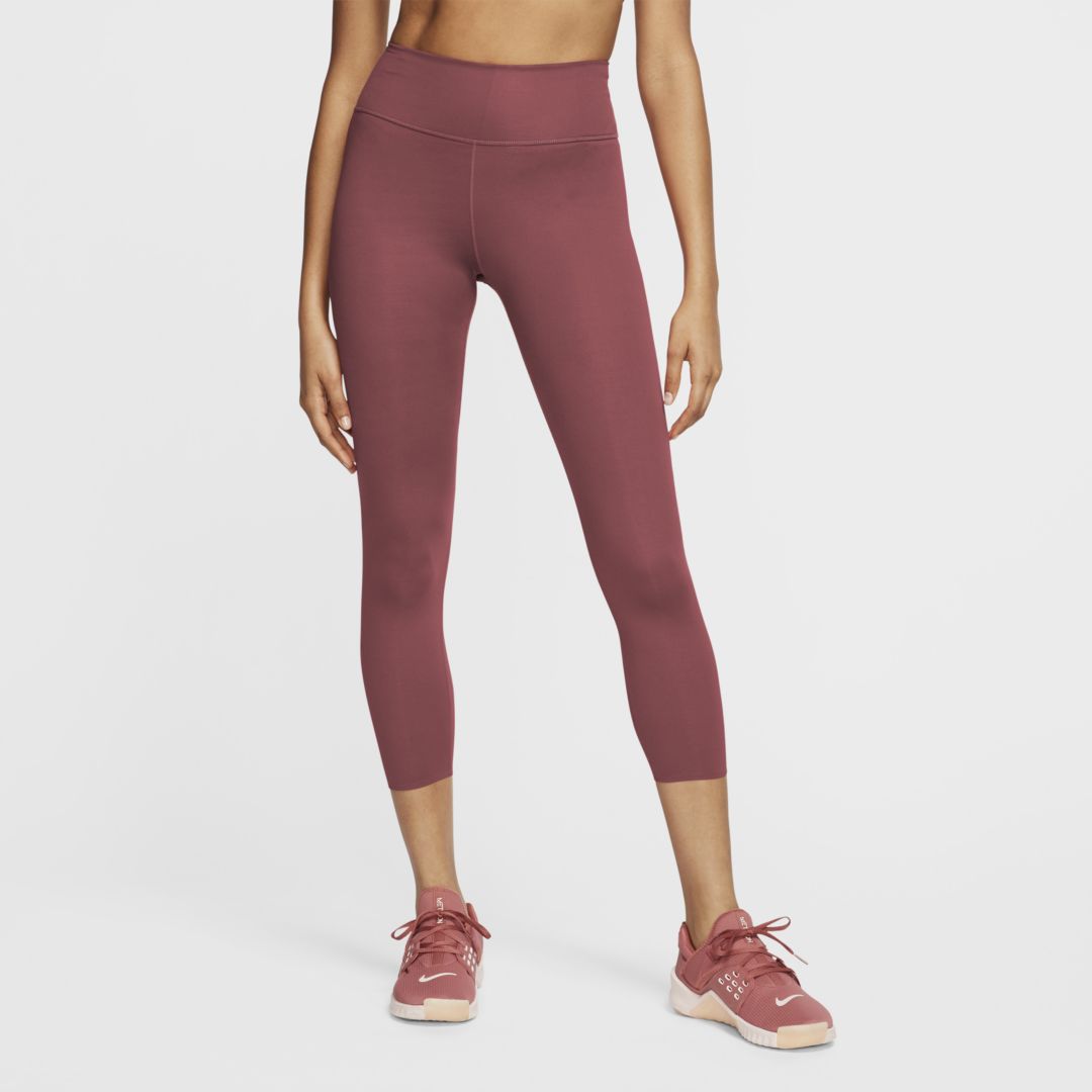 Nike One Luxe Women's Mid-rise Crop Leggings In Canyon Rust,clear