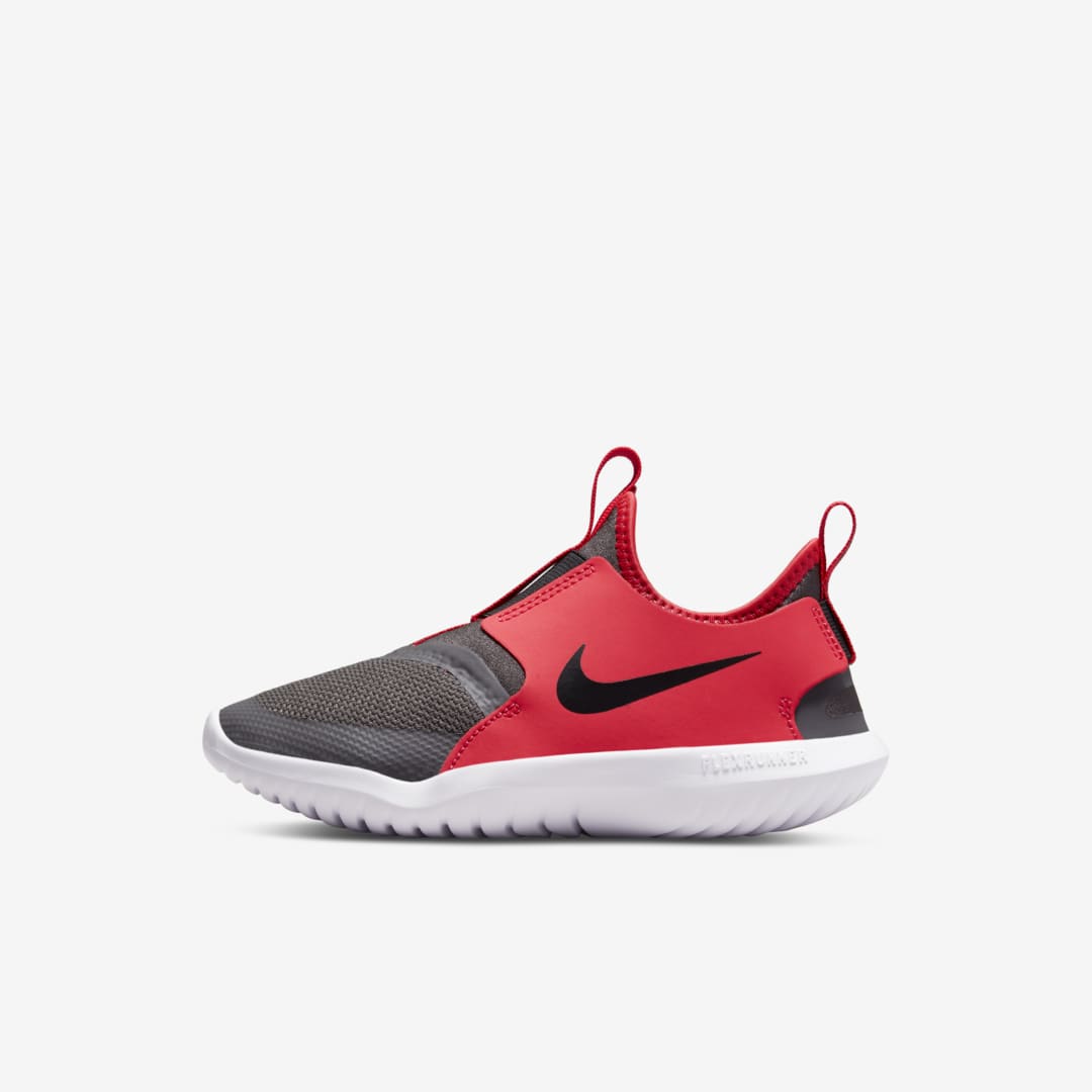 Nike Flex Runner Little Kids' Shoes In Medium Ash,siren Red,black