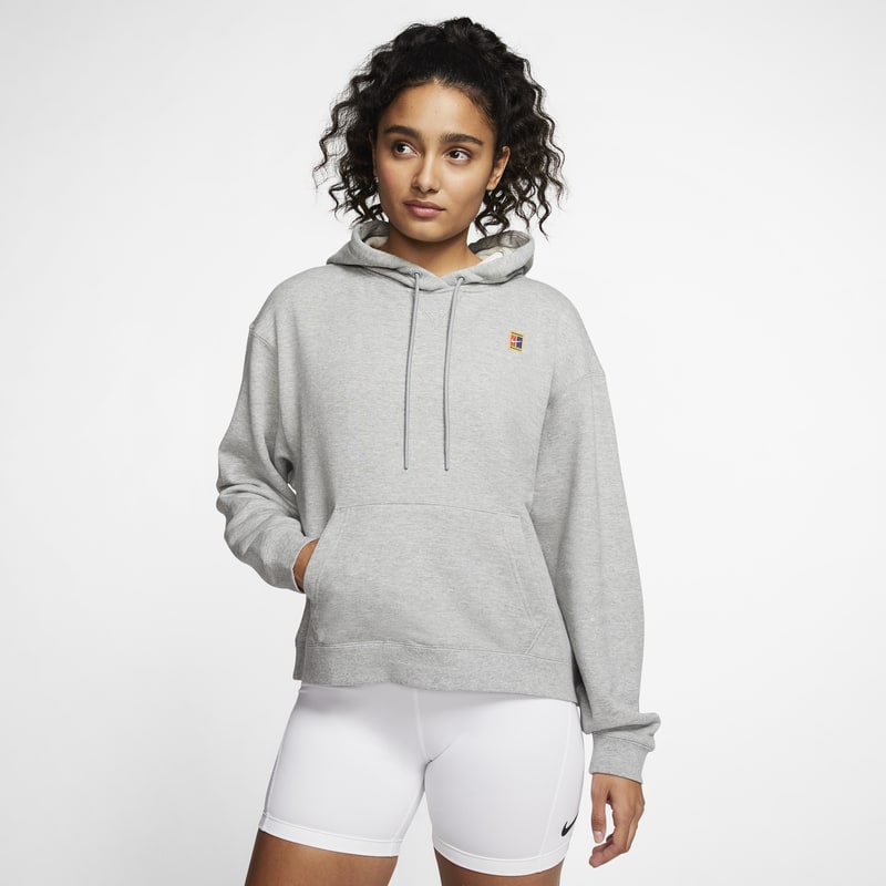 NikeCourt Tennis-Hoodie für Damen - Grau
