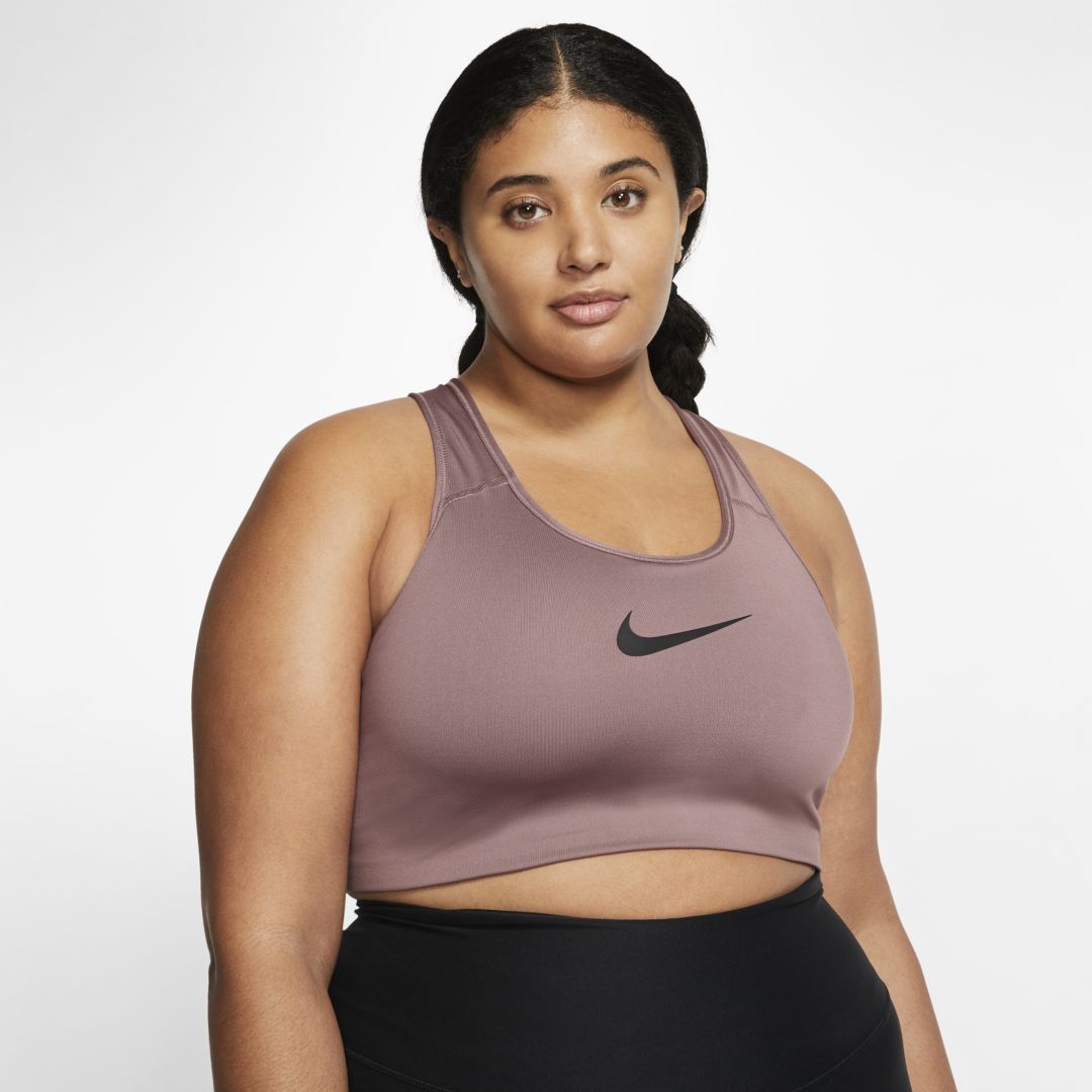 Nike Swoosh Women's Medium-support Non-padded Sports Bra (plus Size) In Purple