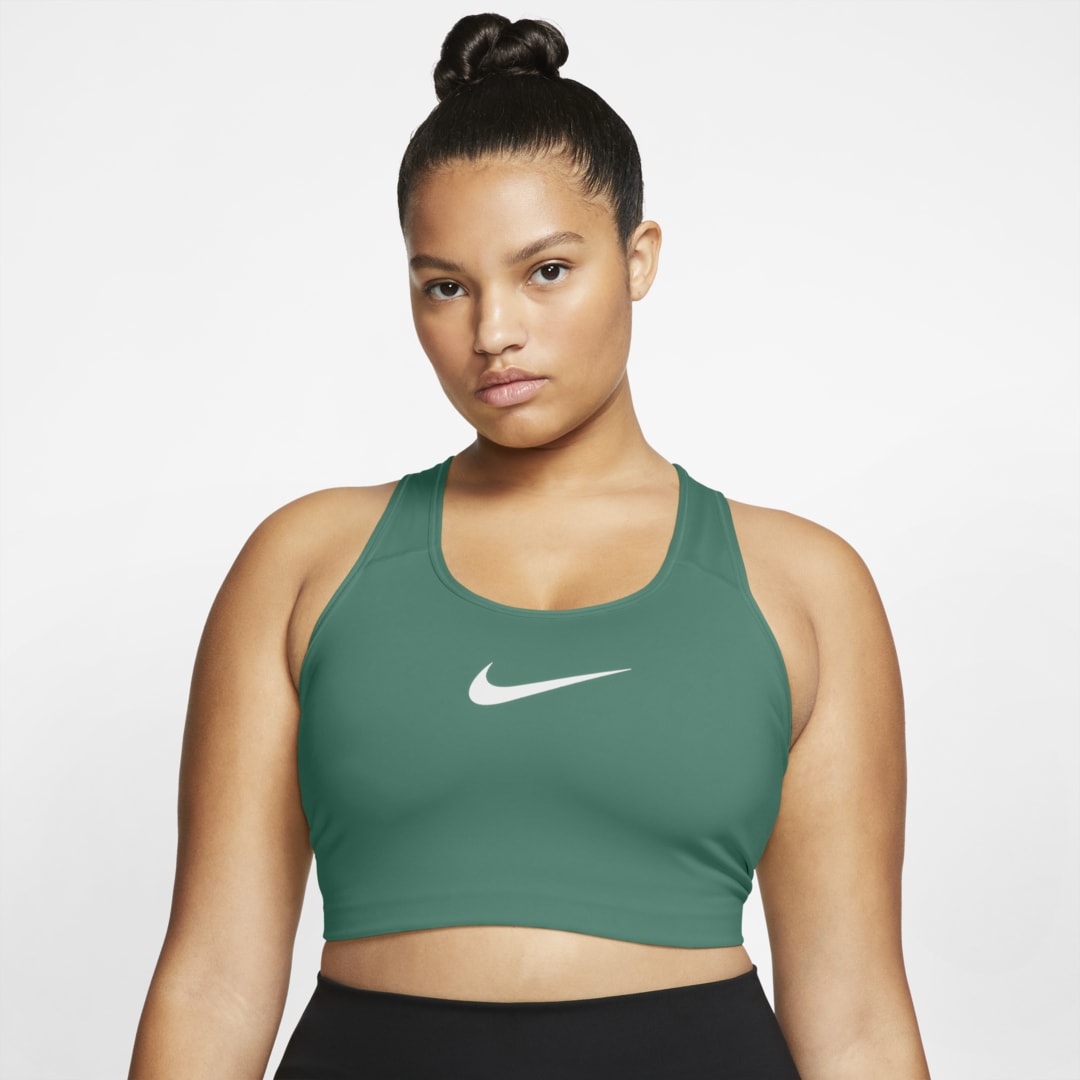 Nike Swoosh Women's Medium-support Non-padded Sports Bra In Green