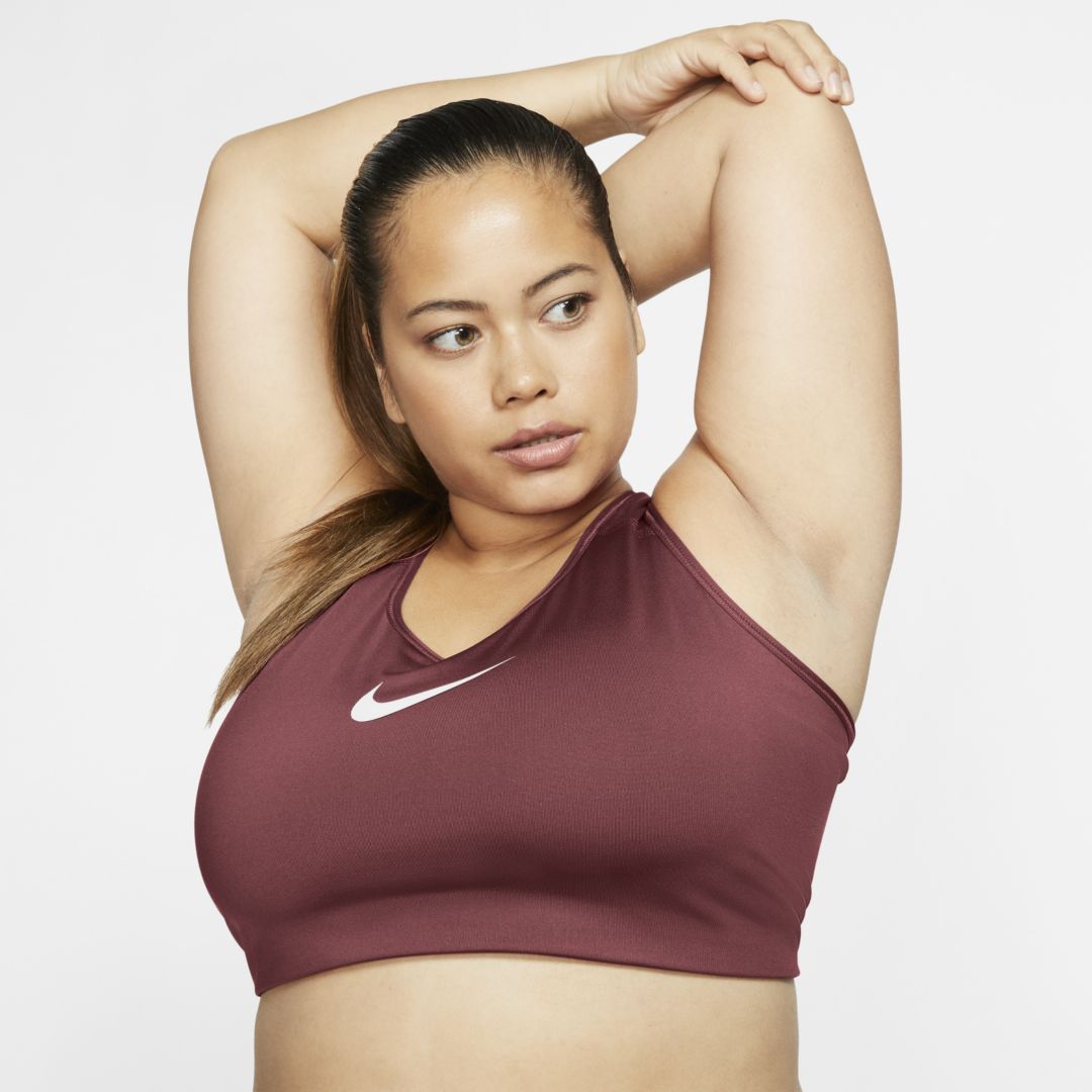 Nike Swoosh Women's Medium-support Non-padded Sports Bra In Canyon Rust,white