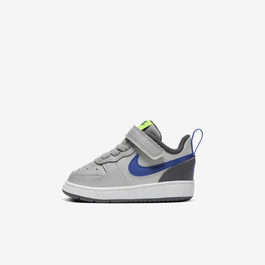 Nike Court Borough Low 2 Baby/toddler Shoes In Grey Fog,iron Grey,volt,game Royal