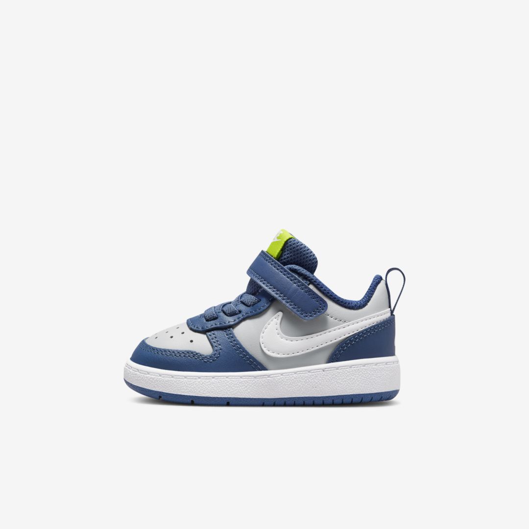 Shop Nike Court Borough Low 2 Baby/toddler Shoes In Grey Fog,mystic Navy,atomic Green,white