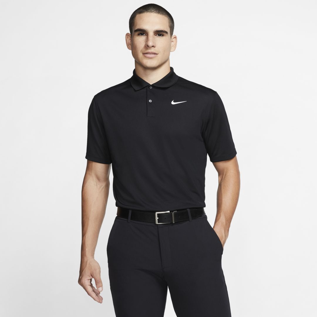Nike Dri-fit Victory Menâs Golf Polo In Black,white