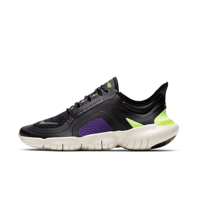 Nike Womens WMNS Free RN 5.0 SHIELD Black Voltage Purple Marathon Running Shoes/Sneakers BV1224-001 - BV1224-001