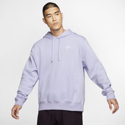 nike men's club fleece hoodie lavender mist