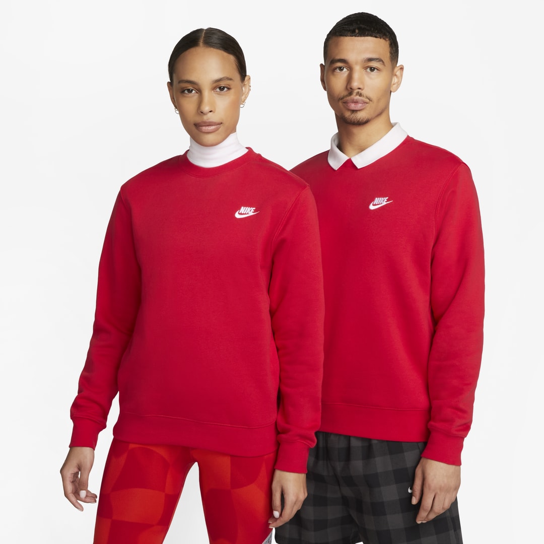 Shop Nike Men's  Sportswear Club Fleece Crew In Red