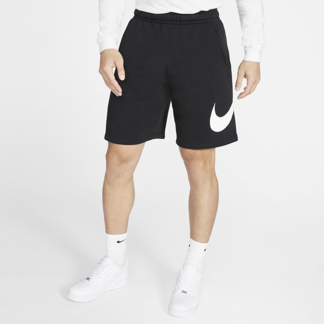 Shop Nike Men's  Sportswear Club Graphic Shorts In Black