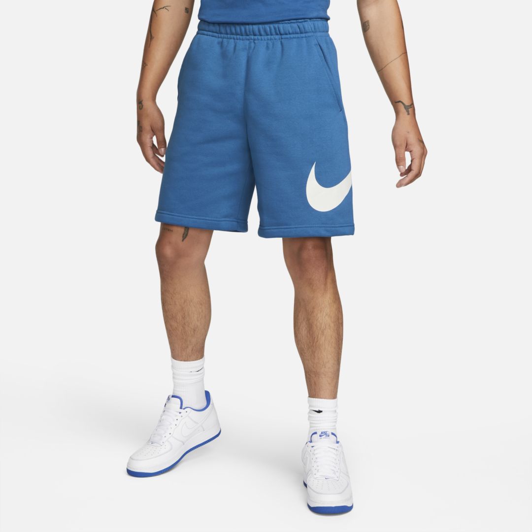 Nike Men's  Sportswear Club Graphic Shorts In Dark Marina Blue/dark Marina Blue