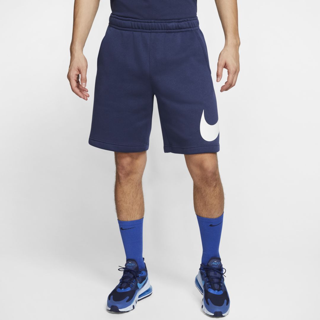 Shop Nike Men's  Sportswear Club Graphic Shorts In Blue