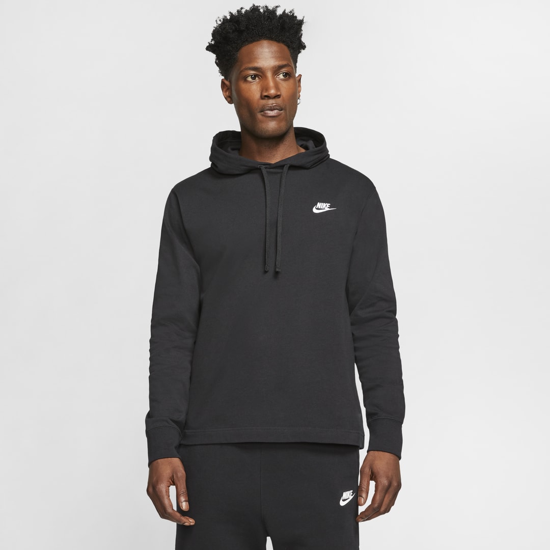 Nike Men's  Sportswear Club Jersey Pullover Hoodie In Black