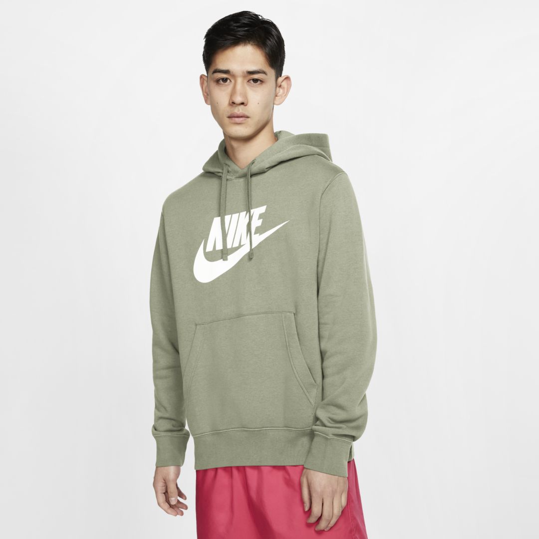 Nike Sportswear Club Fleece Men's Graphic Pullover Hoodie In Light Army,light Army