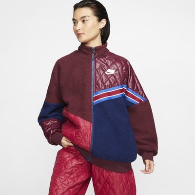 фото Женская куртка из материала sherpa с молнией во всю длину nike sportswear nike sports pack