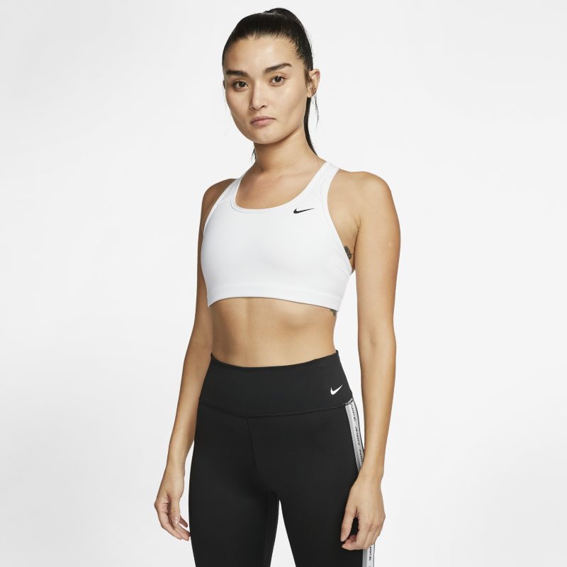 Nike Dri-FIT Swoosh Women's Medium-Support Non-Padded Sports Bra - White
