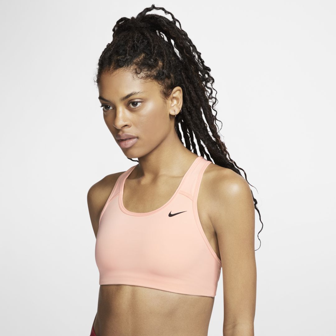 NIKE SWOOSH WOMEN'S MEDIUM-SUPPORT NON-PADDED SPORTS BRA (WASHED CORAL) - CLEARANCE SALE