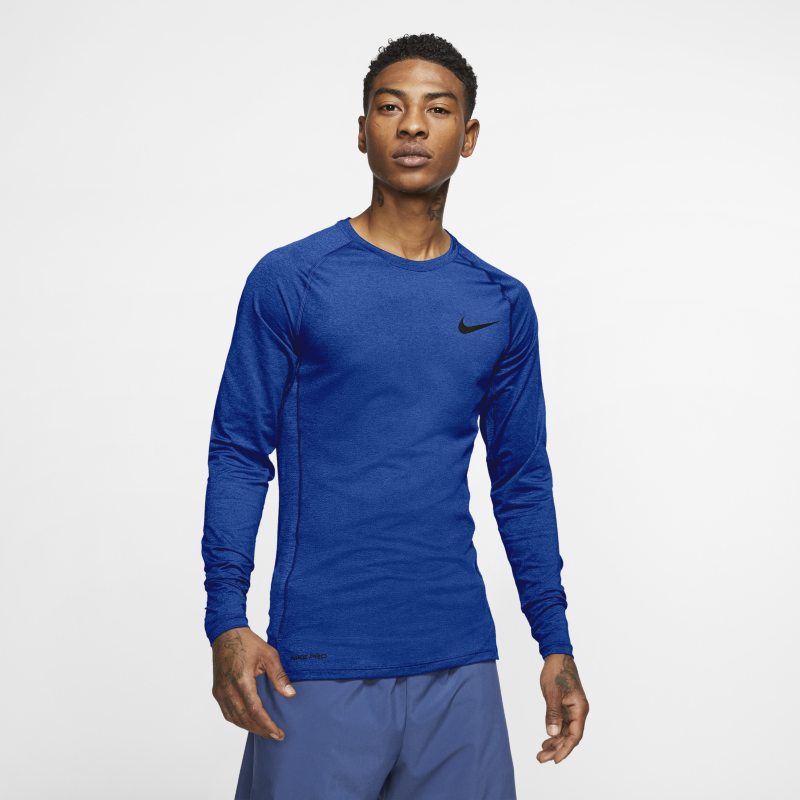 Nike Pro Langarm-Oberteil mit enger Passform für Herren - Blau