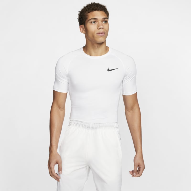 Nike Pro Kurzarm-Oberteil mit enger Passform für Herren - Weiß
