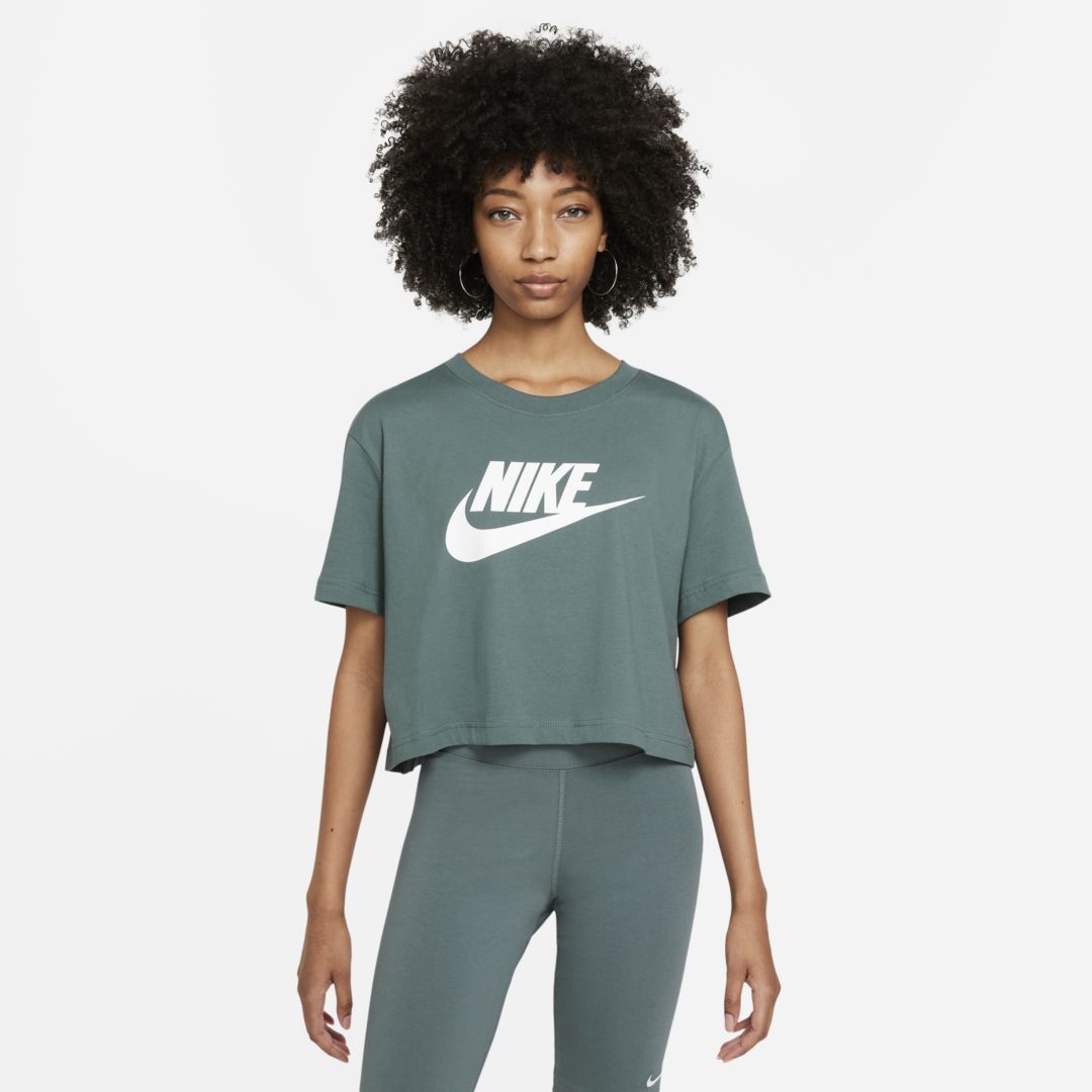 Nike Women's  Sportswear Essential Cropped Logo T-shirt In Grey
