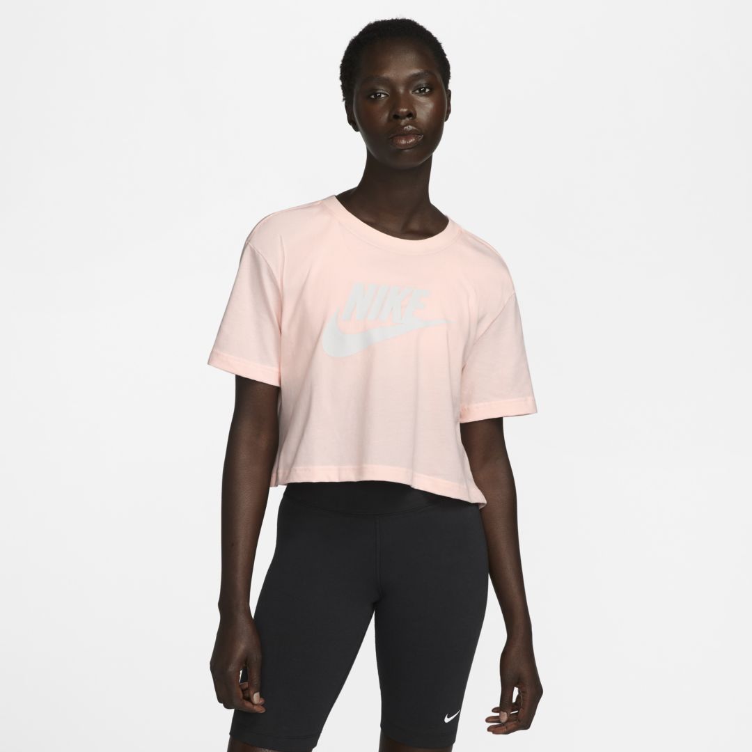Nike Sportswear Essential Cropped Logo T-Shirt 'Medium Soft Pink/White' -  BV6175-692