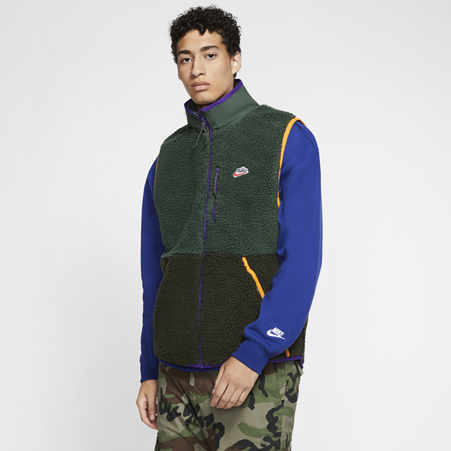 фото Мужской жилет из флиса sherpa nike sportswear - зеленый